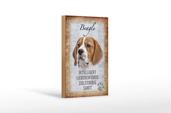 Panneau en bois indiquant 12x18 cm Décoration cadeau pour chien Beagle 1