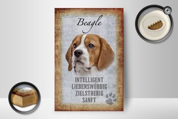 Panneau en bois indiquant 12x18 cm Décoration cadeau pour chien Beagle 2