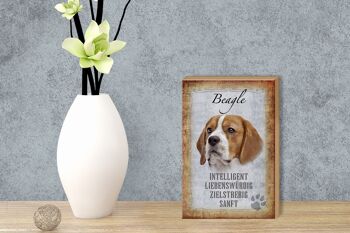 Panneau en bois indiquant 12x18 cm Décoration cadeau pour chien Beagle 3