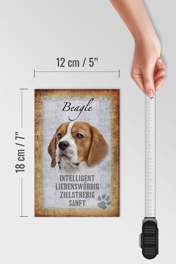 Panneau en bois indiquant 12x18 cm Décoration cadeau pour chien Beagle 4