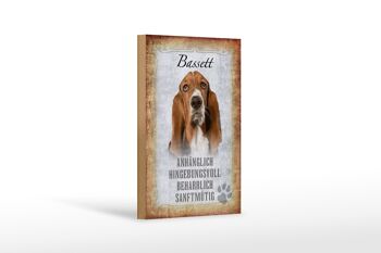 Panneau en bois disant 12x18 cm Décoration cadeau pour chien Bassett 1