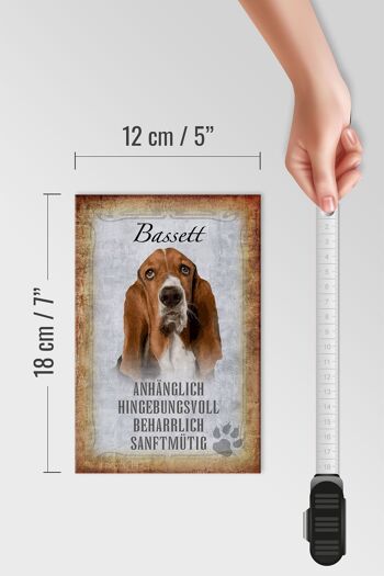 Panneau en bois disant 12x18 cm Décoration cadeau pour chien Bassett 4