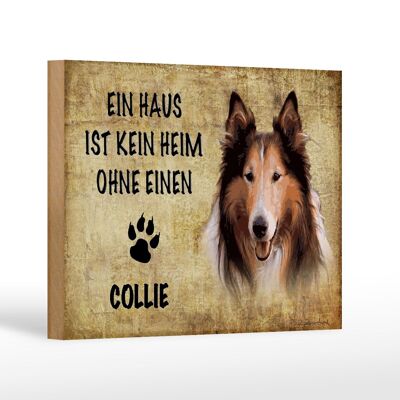 Cartello in legno con scritta 18x12 cm Decorazione regalo cane Collie