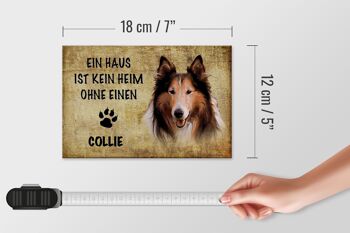 Panneau en bois indiquant 18x12 cm Décoration cadeau pour chien Collie 4