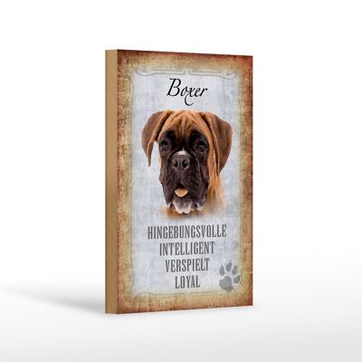 Cartel de madera con texto 12x18 cm Perro Boxer decoración de regalo inteligente