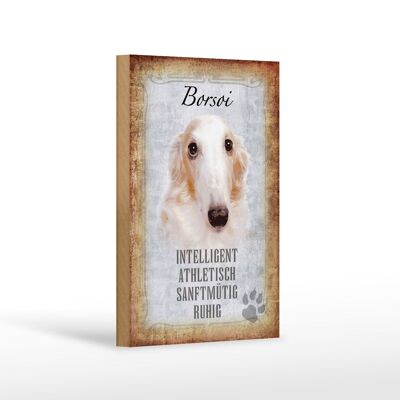 Cartello in legno con scritta 12x18 cm Borsoi cane atletico decorazione regalo
