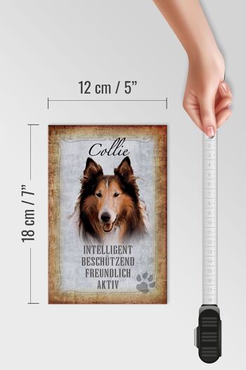 Panneau en bois indiquant 12x18 cm Décoration cadeau adaptée aux chiens Collie 4