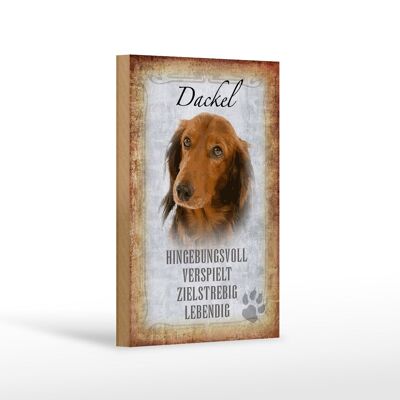 Holzschild Spruch 12x18 cm Dackel Hund lebendig Geschenk Dekoration