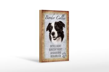 Panneau en bois indiquant 12x18 cm Décoration cadeau pour chien Border Collie 1