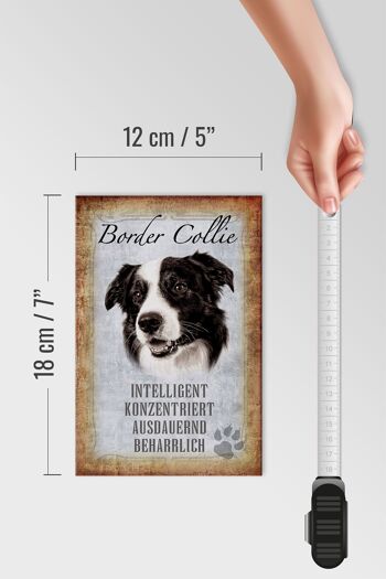 Panneau en bois indiquant 12x18 cm Décoration cadeau pour chien Border Collie 4