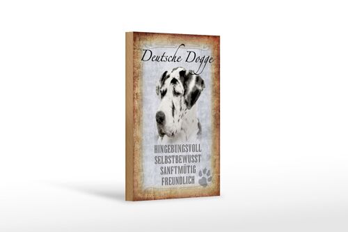 Holzschild Spruch 12x18 cm Deutsche Dogge Hund Geschenk Dekoration