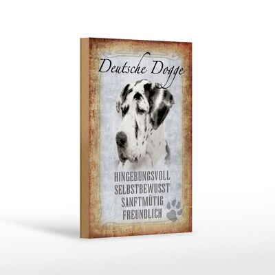 Letrero de madera que dice 12x18 cm Decoración de regalo de perro gran danés
