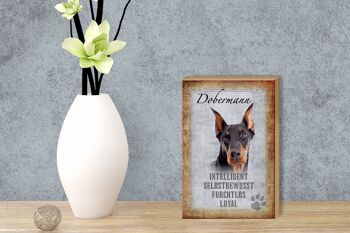 Panneau en bois disant 12x18 cm Doberman chien fidèle décoration cadeau 3
