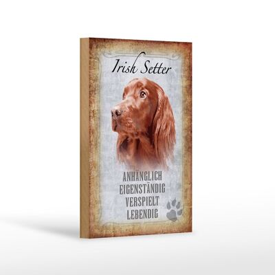 Cartello in legno con scritta 12x18 cm decorazione regalo cane setter irlandese