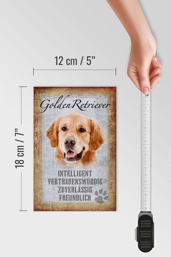 Panneau en bois indiquant 12x18 cm Décoration cadeau pour chien Golden Retriever 4