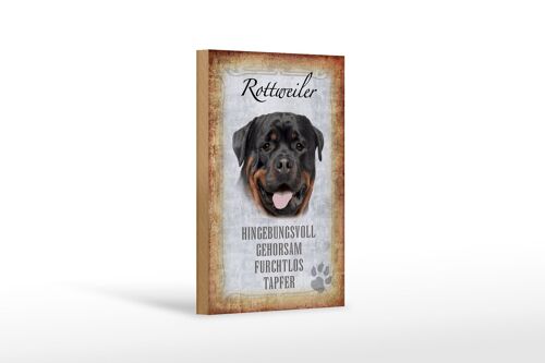 Holzschild Spruch 12x18 cm Rottweiler Hund Geschenk Dekoration