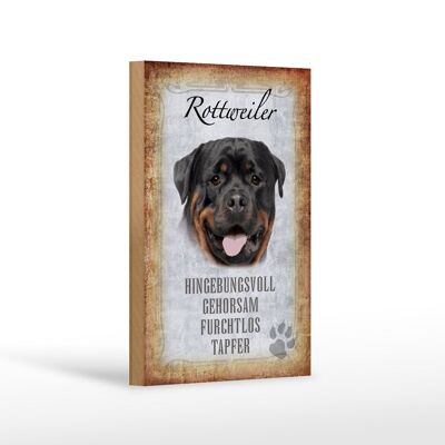 Holzschild Spruch 12x18 cm Rottweiler Hund Geschenk Dekoration