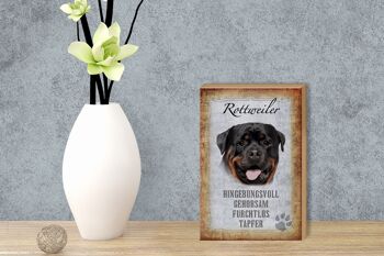 Panneau en bois indiquant 12x18 cm Décoration cadeau pour chien Rottweiler 3