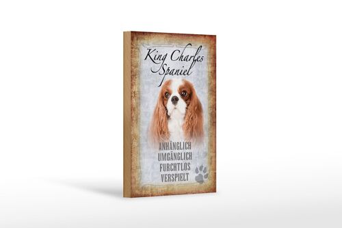 Holzschild Spruch 12x18 cm King Charles Spaniel Hund Dekoration