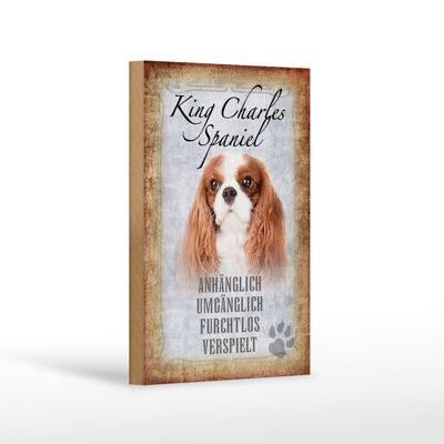 Cartello in legno con scritta 12x18 cm decorazione cane King Charles Spaniel