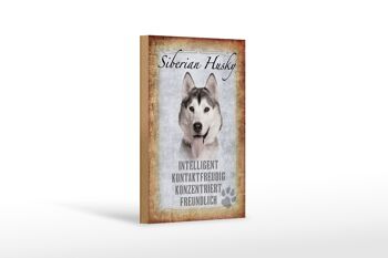 Panneau en bois disant 12x18 cm décoration cadeau chien Husky sibérien 1