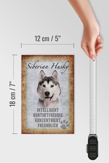 Panneau en bois disant 12x18 cm décoration cadeau chien Husky sibérien 4