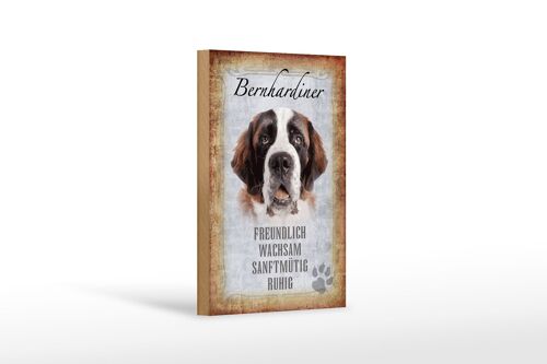 Holzschild Spruch 12x18 cm Bernhardiner Hund Geschenk Dekoration