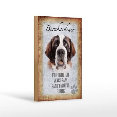 Cartello in legno con scritta 12x18 cm decorazione regalo cane San Bernardo
