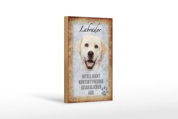 Panneau en bois disant 12x18 cm décoration cadeau chien Labrador 1