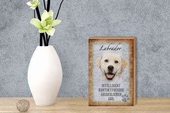 Panneau en bois disant 12x18 cm décoration cadeau chien Labrador 3
