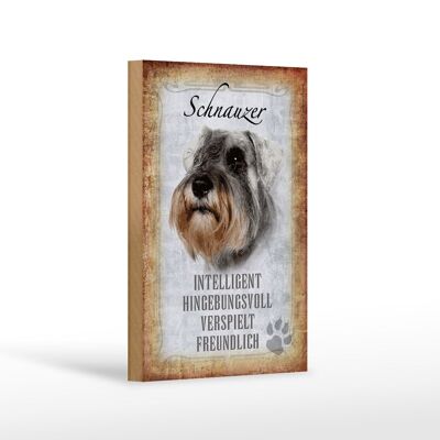 Cartel de madera que dice decoración de regalo de perro Schnauzer 12x18 cm