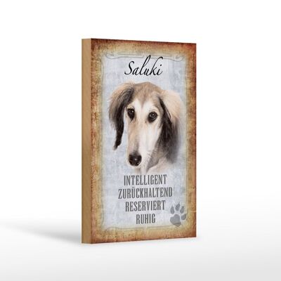 Cartel de madera que dice 12x18 cm Saluki perro calma decoración de regalo