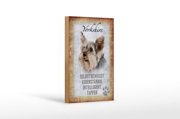 Panneau en bois indiquant 12x18 cm Décoration cadeau pour chien Yorkshire 1