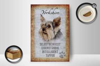 Panneau en bois indiquant 12x18 cm Décoration cadeau pour chien Yorkshire 2