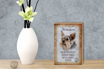 Panneau en bois indiquant 12x18 cm Décoration cadeau pour chien Yorkshire 3