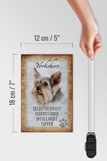 Panneau en bois indiquant 12x18 cm Décoration cadeau pour chien Yorkshire 4