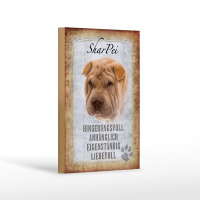 Holzschild Spruch 12x18 cm Shar Pei Hund Geschenk Dekoration