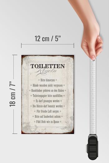 Panneau en bois indiquant les règles des toilettes, 12x18 cm, décoration cadeau pour la maison 4