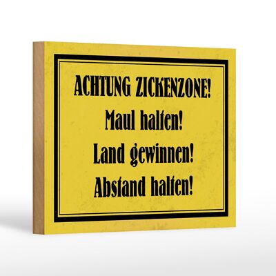 Holzschild Hinweis 18x12 cm Achtung Zickenzone Geschenk Dekoration