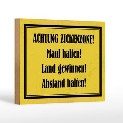 Panneau en bois note 18x12 cm Attention zone chienne décoration cadeau