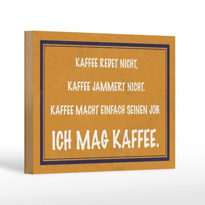 Cartello in legno con scritta "Mi piace il caffè" come decorazione regalo 18x12 cm