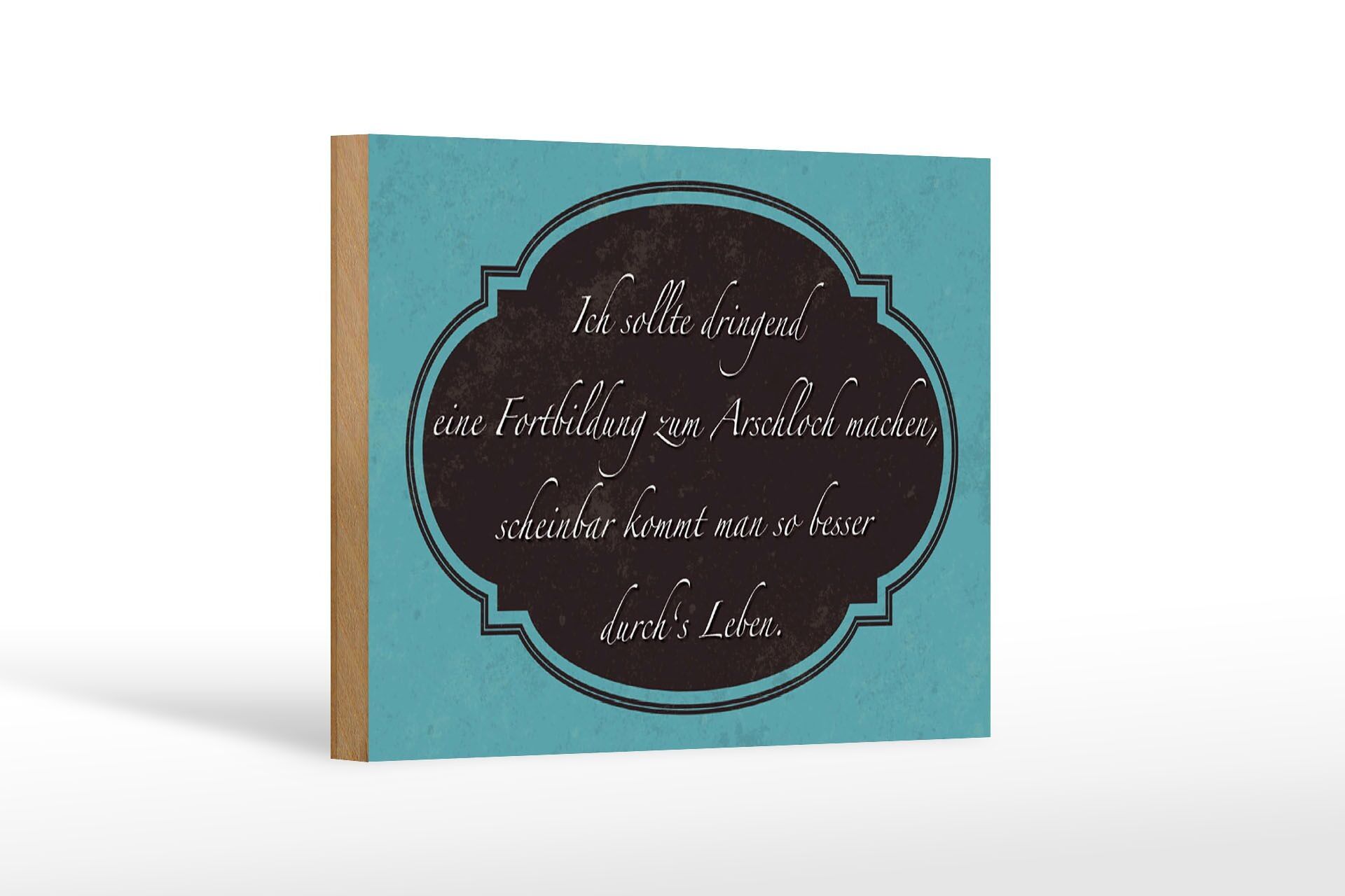 Cartello in legno con scritta 18x12 cm Mi sto allenando per diventare una decorazione stronza