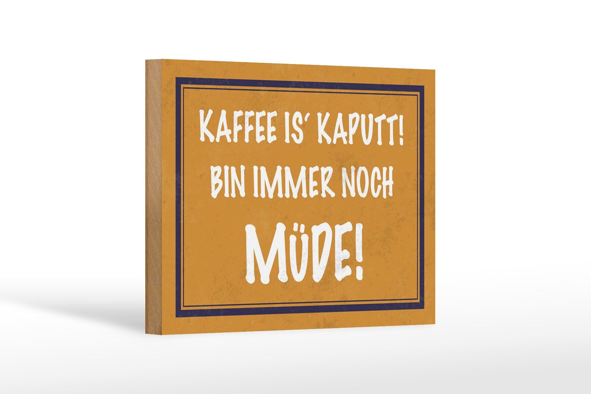 Cartello in legno con scritta 18x12 cm Il caffè è rotto, sono stanco decorazione