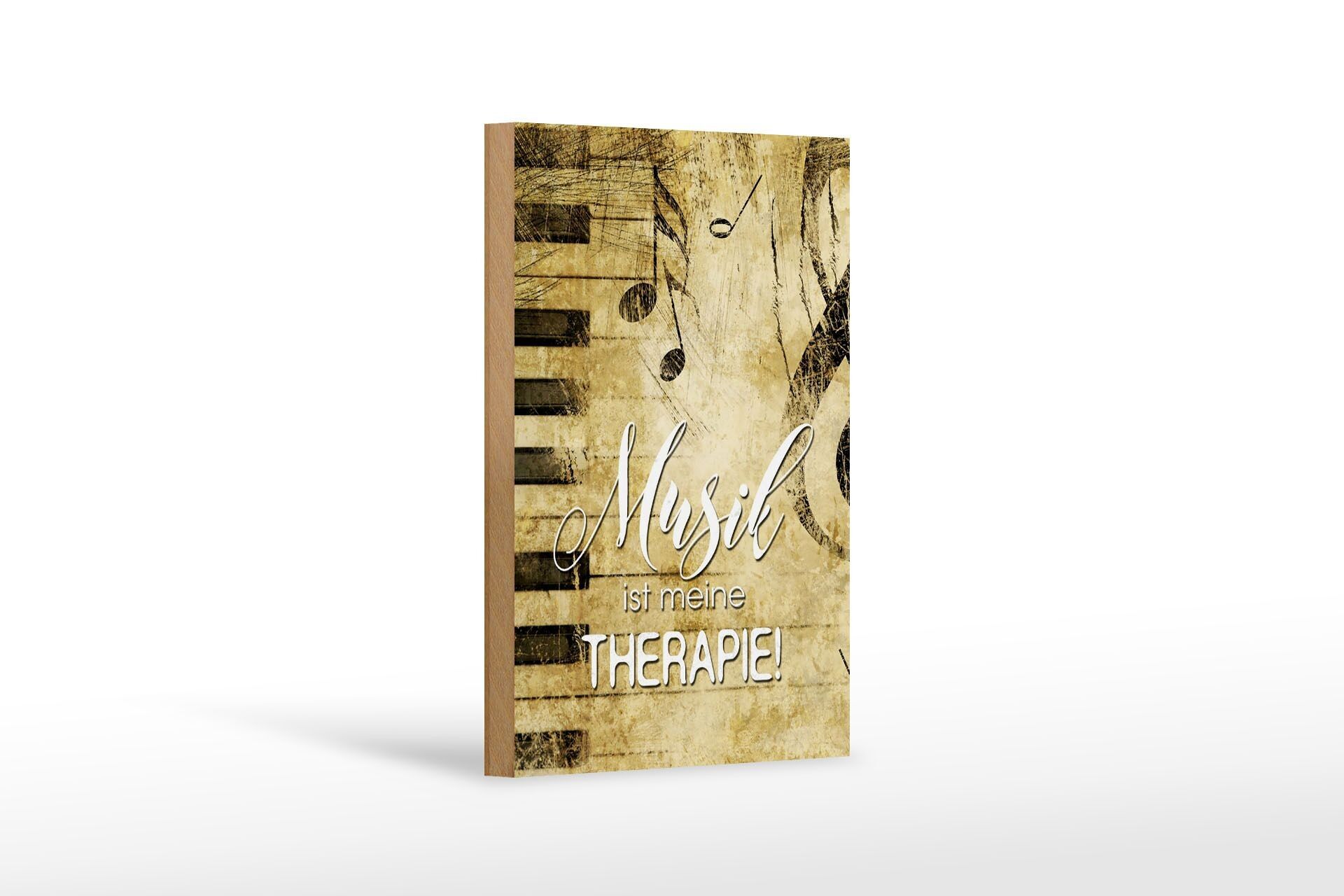 Targa in legno retrò 12x18 cm La musica è la mia decorazione regalo terapeutica
