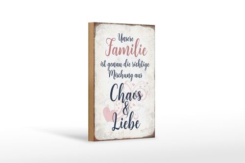 Holzschild Spruch 12x18 cm unsere Familie Geschenk Dekoration