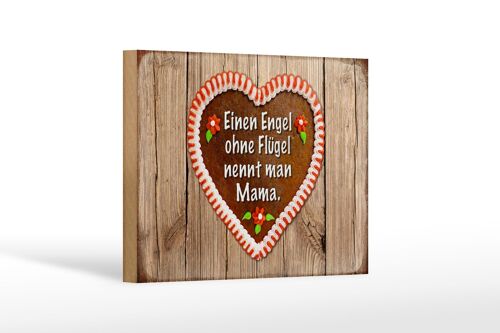 Holzschild Spruch 18x12 cm Engel ohne Flügel nennt man Mama Dekoration