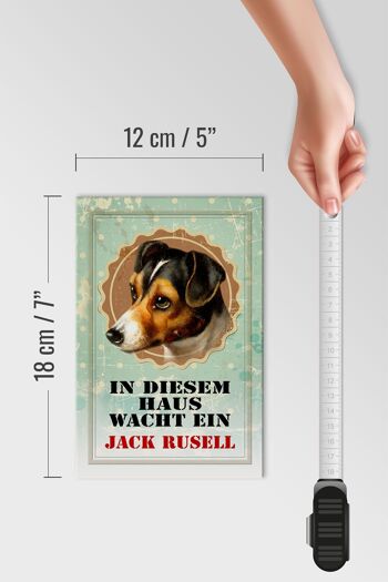Panneau en bois chien 12x18 cm dans cette maison gardes décoration Jack Russel 4