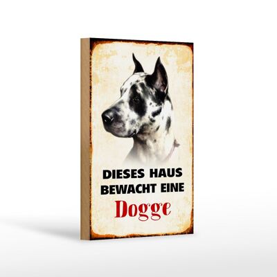 Wooden sign dog 12x18 cm this house is guarded by a Great Dane decoration