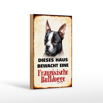 Cartello in legno cane 12x18 cm decorazione casa guardia bulldog francese