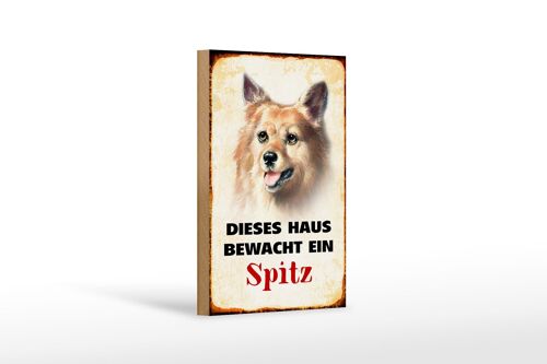 Holzschild Hund 12x18 cm dieses Haus bewacht ein Spitz Dekoration